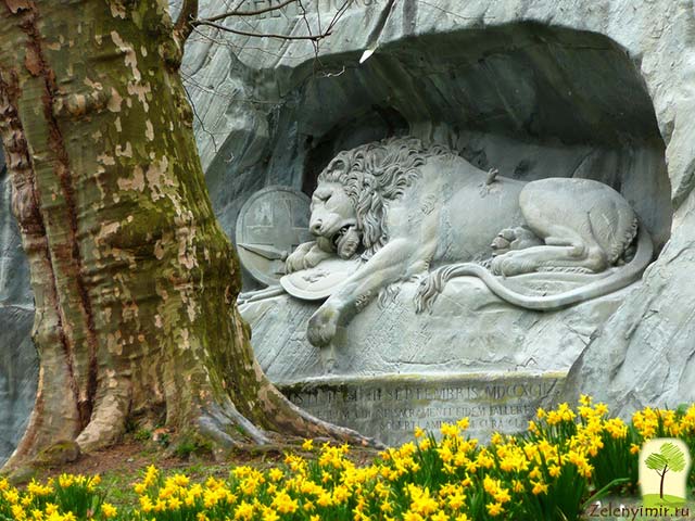 Швейцария памятник умирающему льву