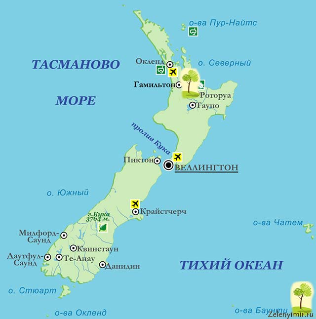 Где расположена деревня Хоббитон на карте Новой Зеландии