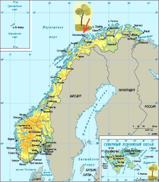 Фьорды Норвегии карта