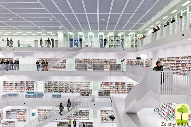 Библиотека Штутгарта - самая изящная городская библиотека в мире, Германия - 15