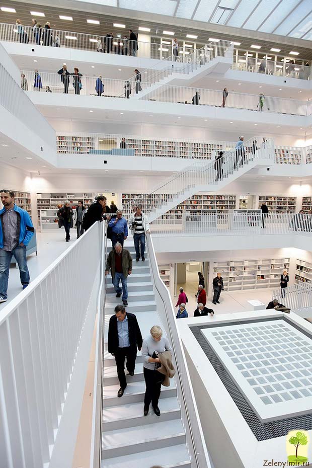 Библиотека Штутгарта - самая изящная городская библиотека в мире, Германия - 6