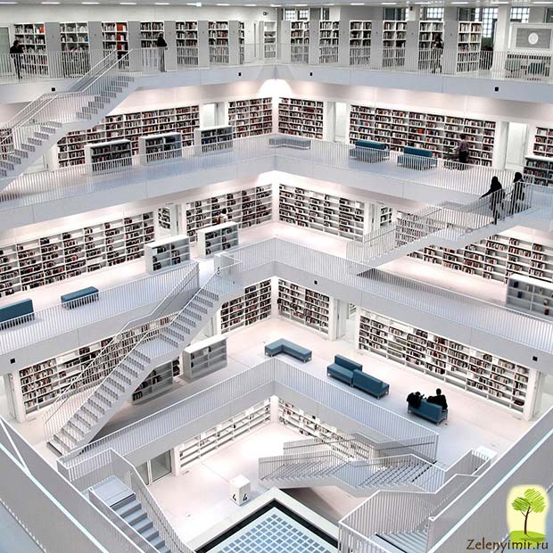 Библиотека Штутгарта - самая изящная городская библиотека в мире, Германия - 9