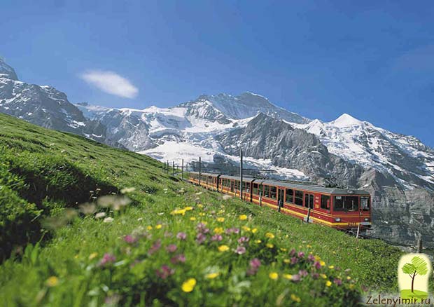 Самая живописная горная железная дорога Юнгфрау в Альпах, Швейцария - 10