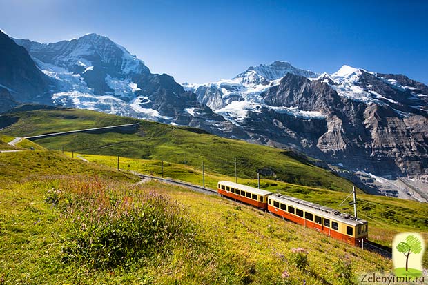 Самая живописная горная железная дорога Юнгфрау в Альпах, Швейцария - 3