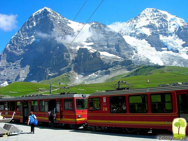 Самая живописная горная железная дорога Юнгфрау в Альпах, Швейцария - 6