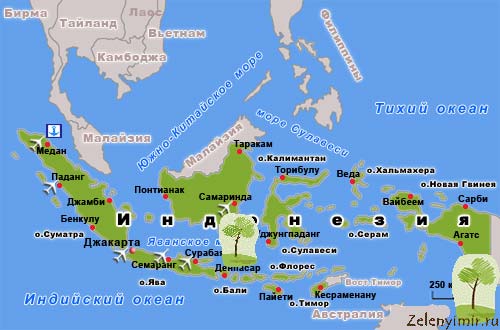 Остров Бали на карте